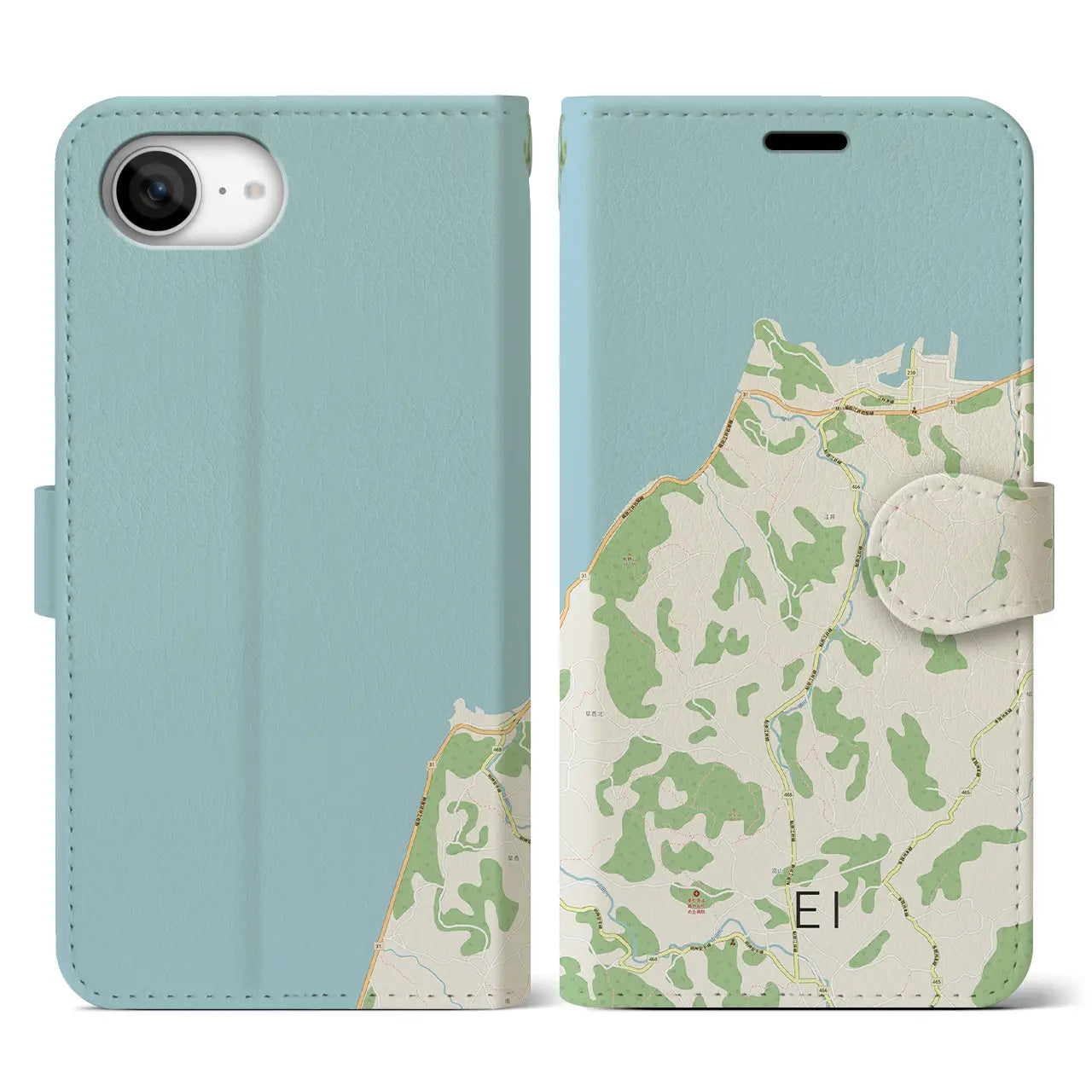 【江井(兵庫県)】地図柄iPhoneケース(手帳タイプ)