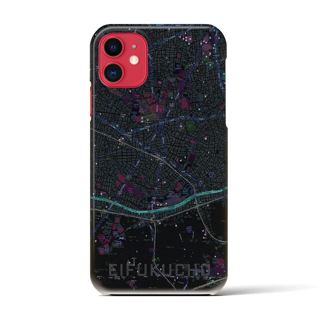 【永福町(東京都)】地図柄iPhoneケース(バックカバータイプ)