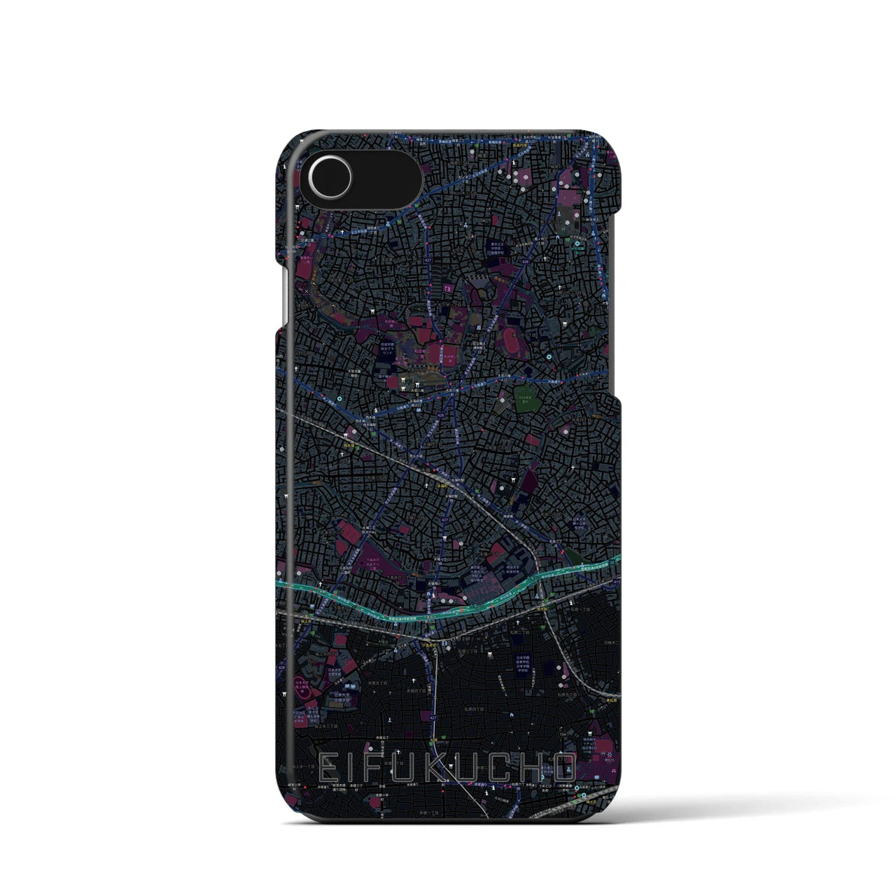 【永福町(東京都)】地図柄iPhoneケース(バックカバータイプ)