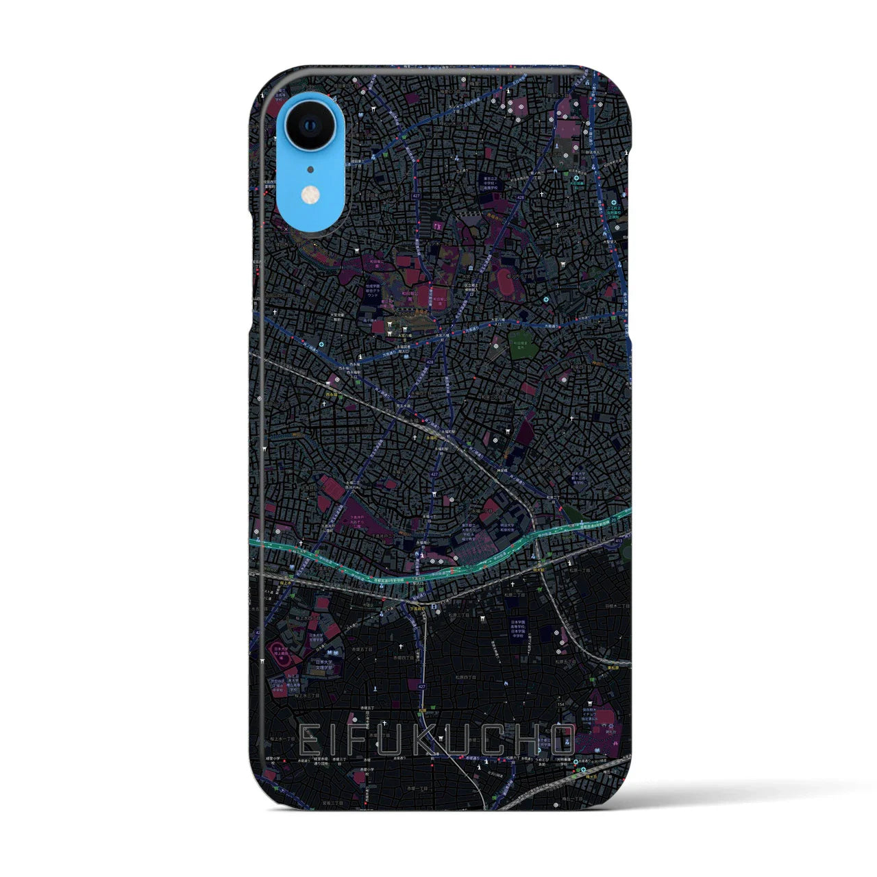 【永福町(東京都)】地図柄iPhoneケース(バックカバータイプ)