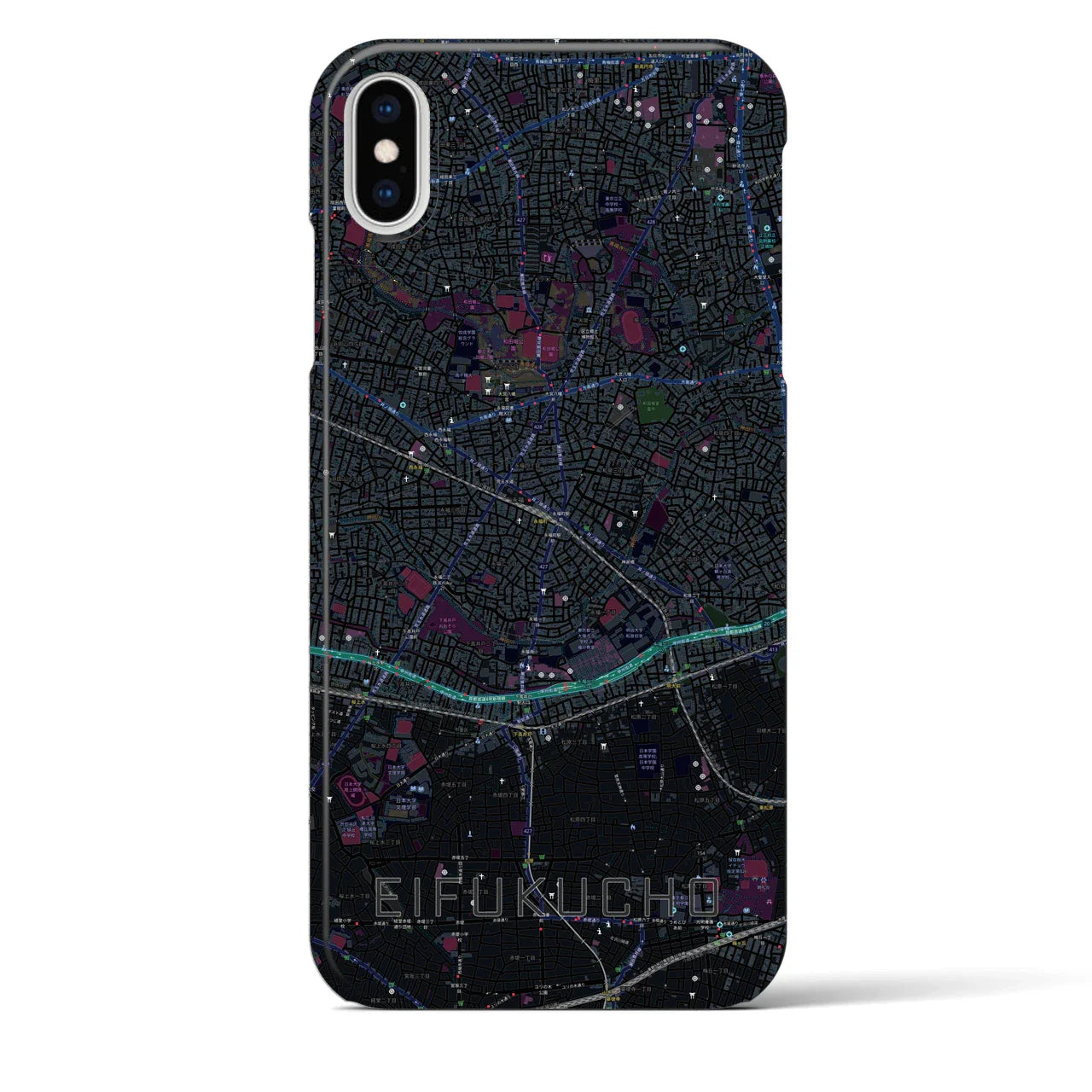 【永福町(東京都)】地図柄iPhoneケース(バックカバータイプ)