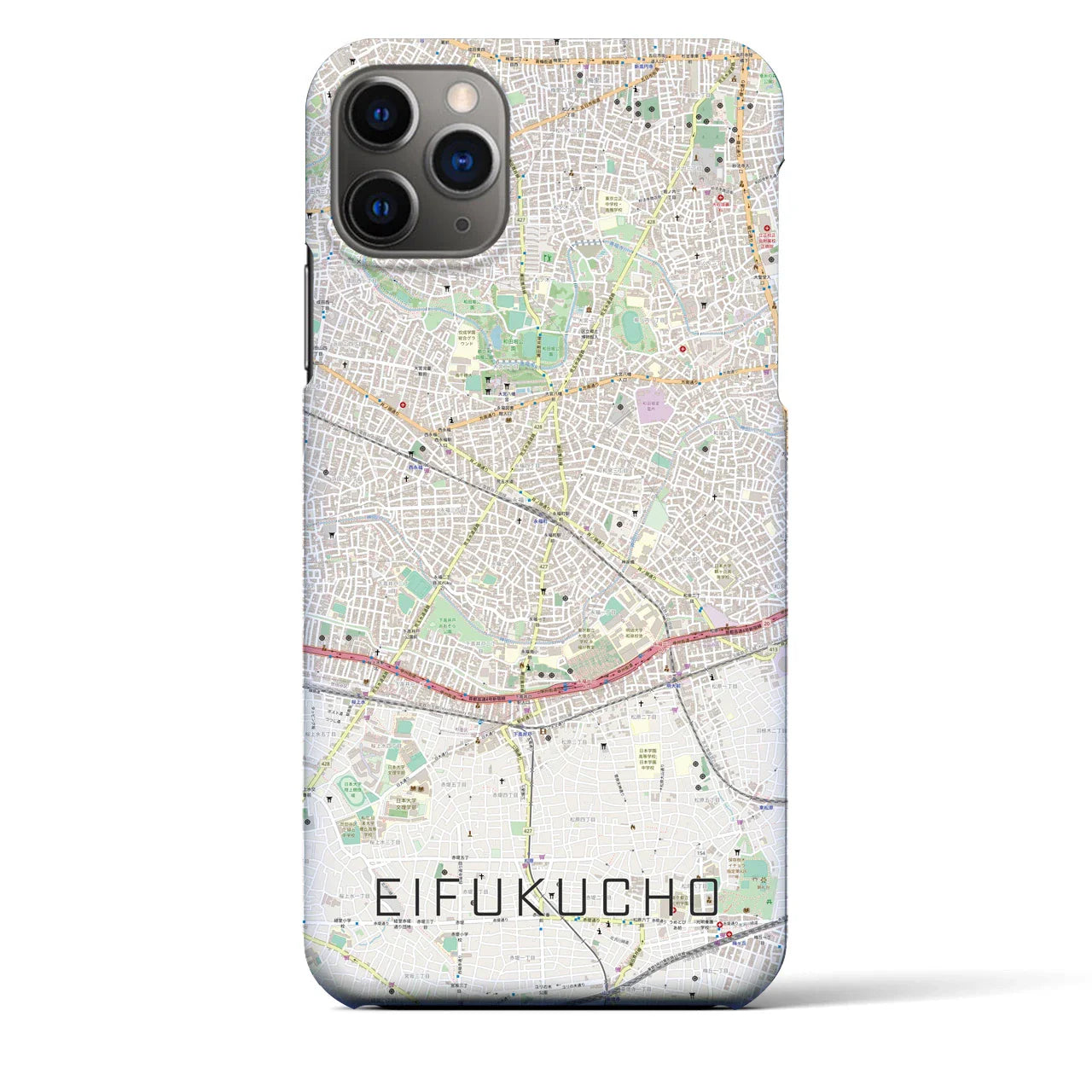 【永福町(東京都)】地図柄iPhoneケース(バックカバータイプ)