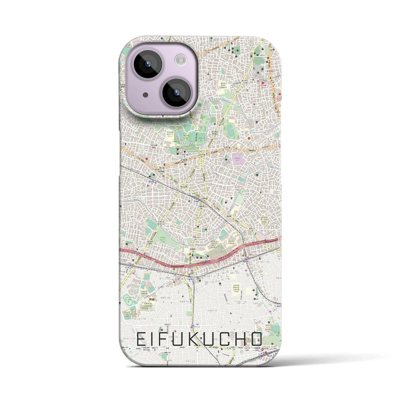 【永福町(東京都)】地図柄iPhoneケース(バックカバータイプ)