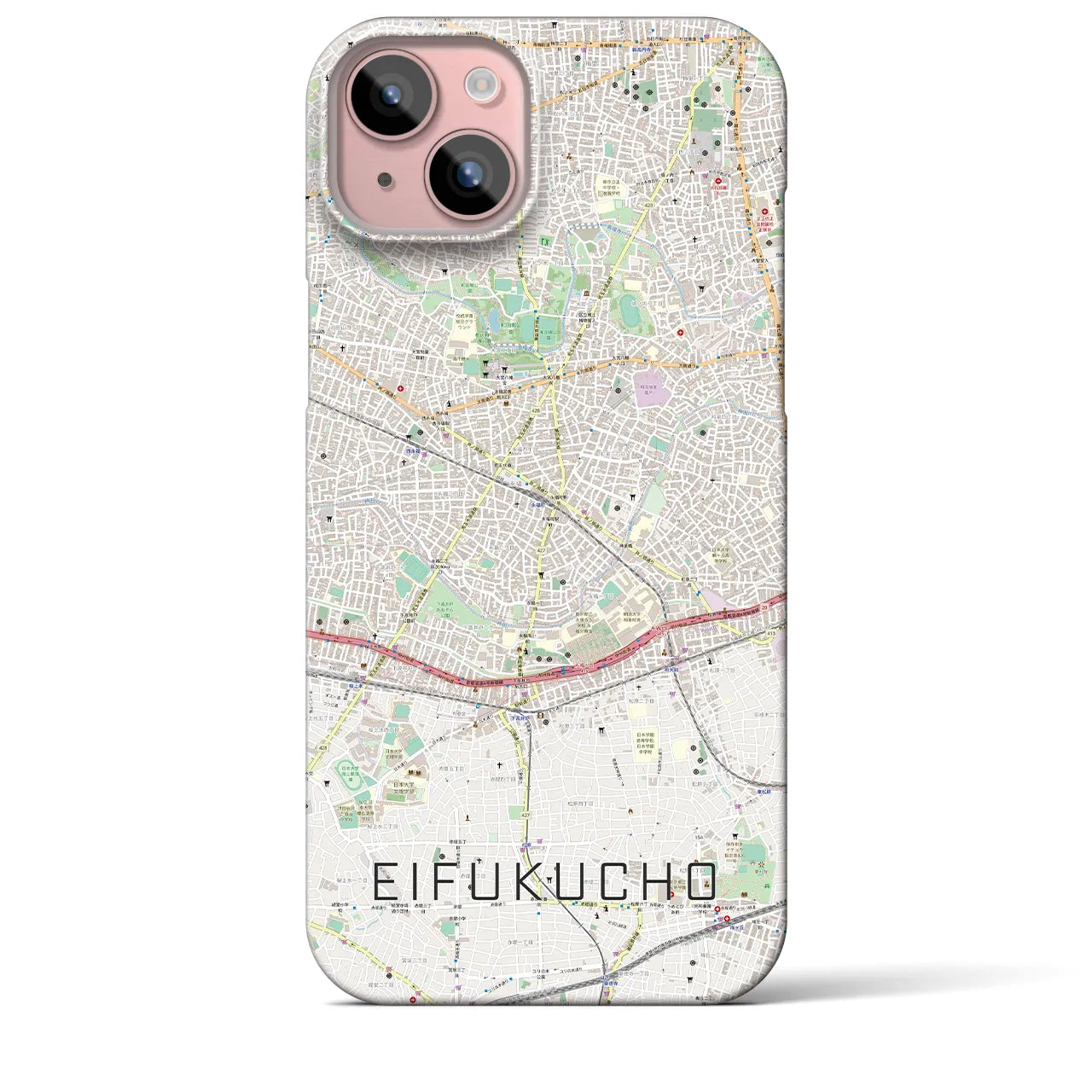 【永福町(東京都)】地図柄iPhoneケース(バックカバータイプ)