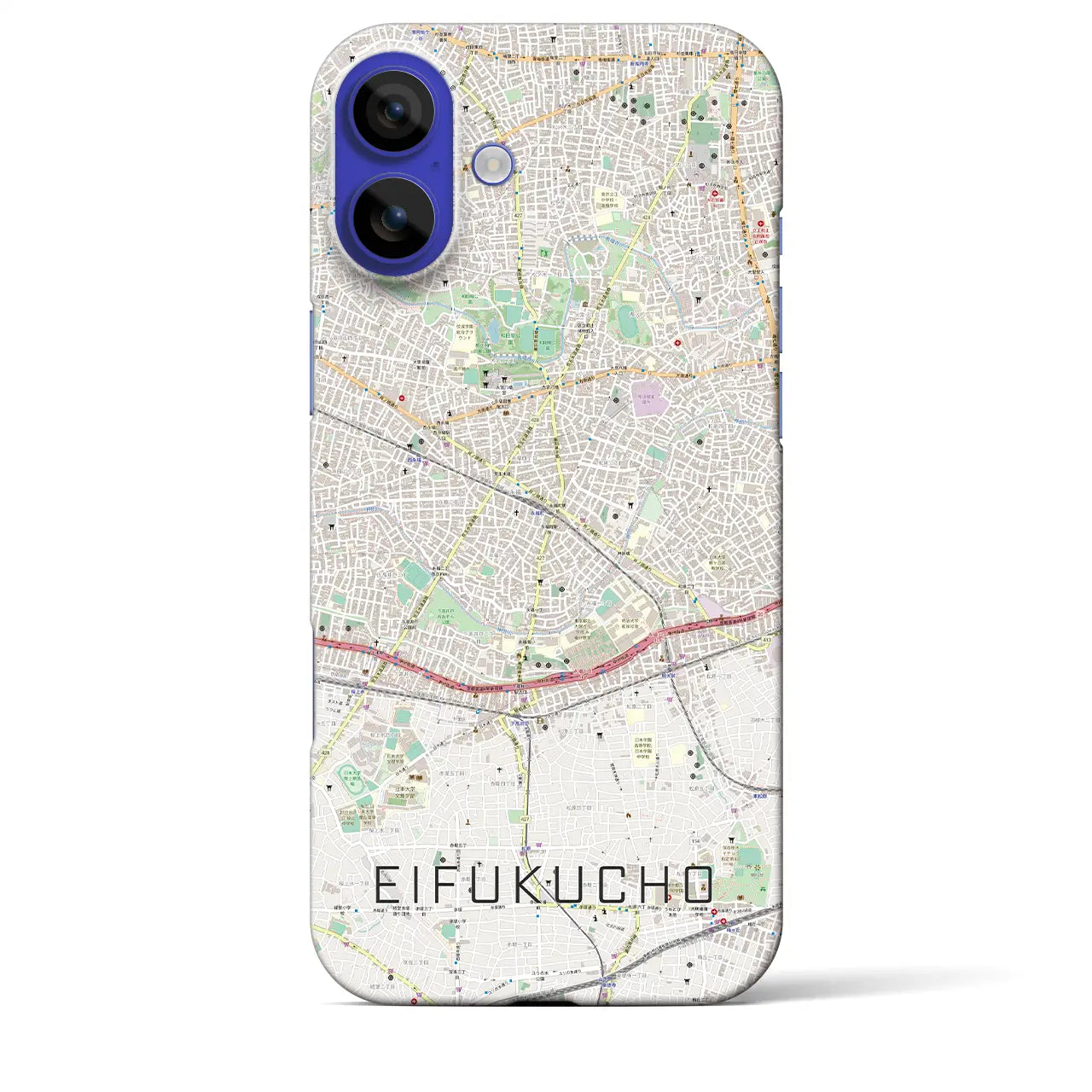 【永福町(東京都)】地図柄iPhoneケース(バックカバータイプ)ブラック・iPhone 16 Pro Max 用