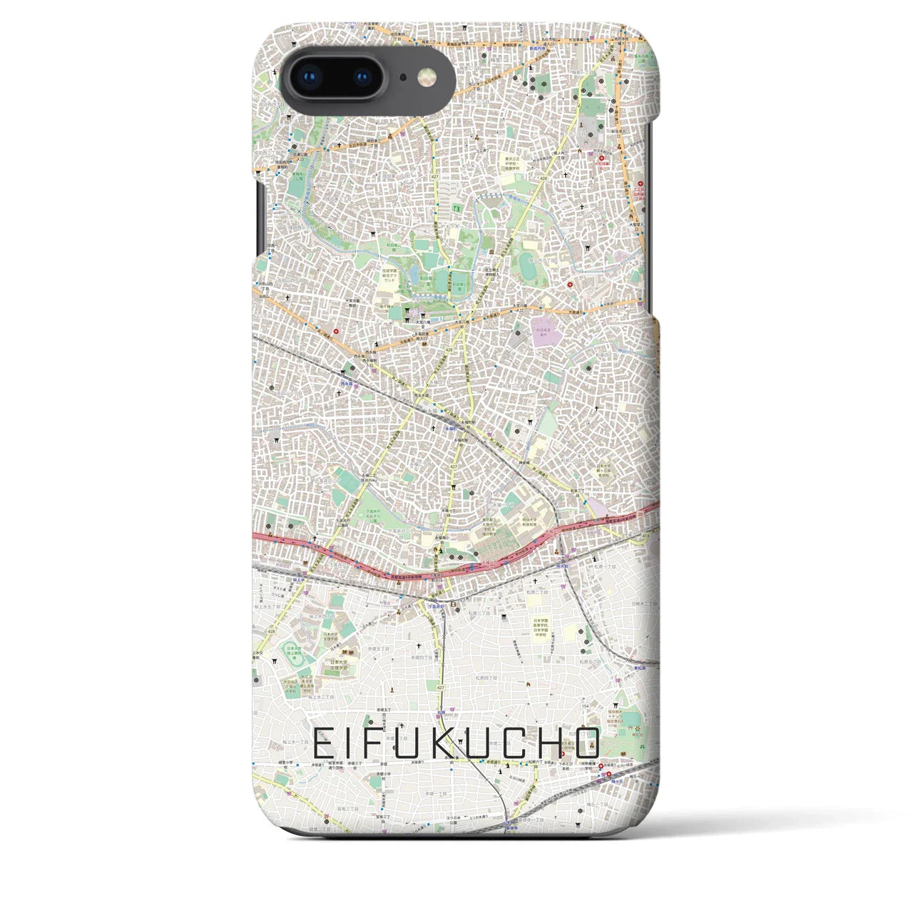 【永福町(東京都)】地図柄iPhoneケース(バックカバータイプ)
