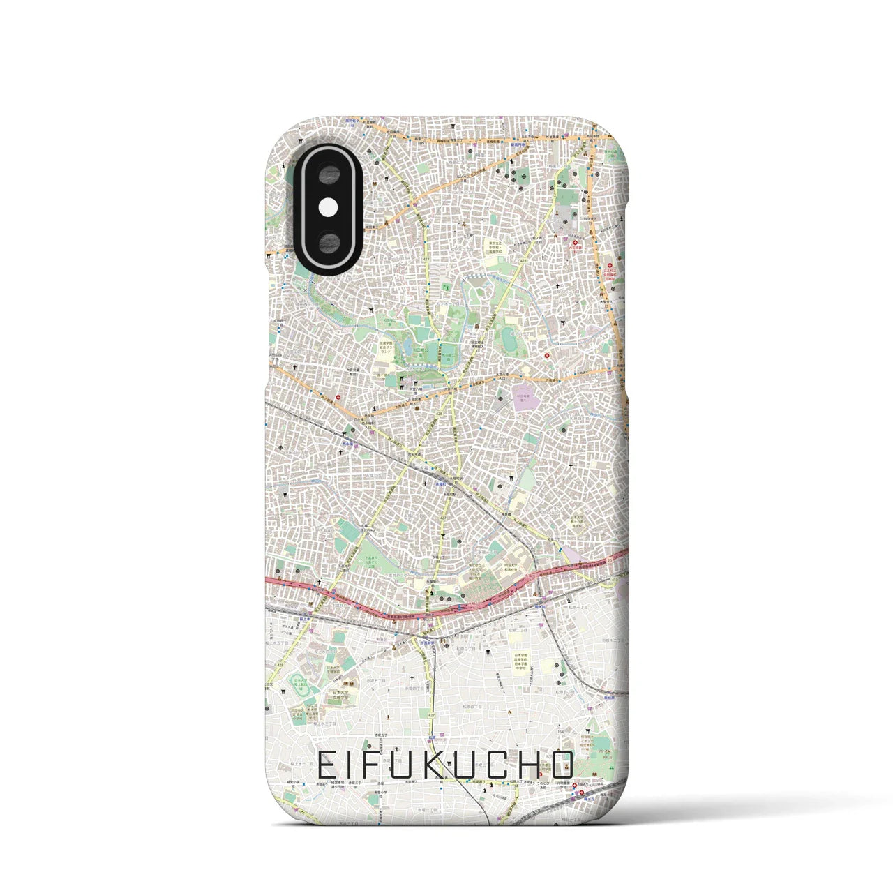 【永福町(東京都)】地図柄iPhoneケース(バックカバータイプ)