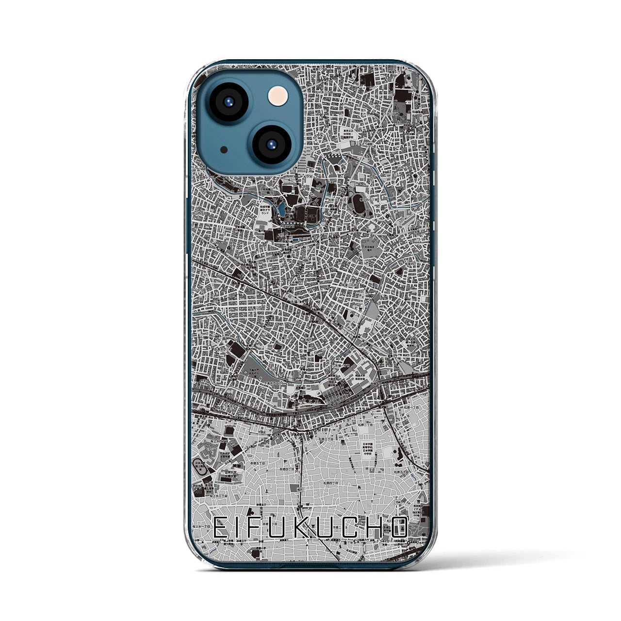 【永福町(東京都)】地図柄iPhoneケース(クリアタイプ)