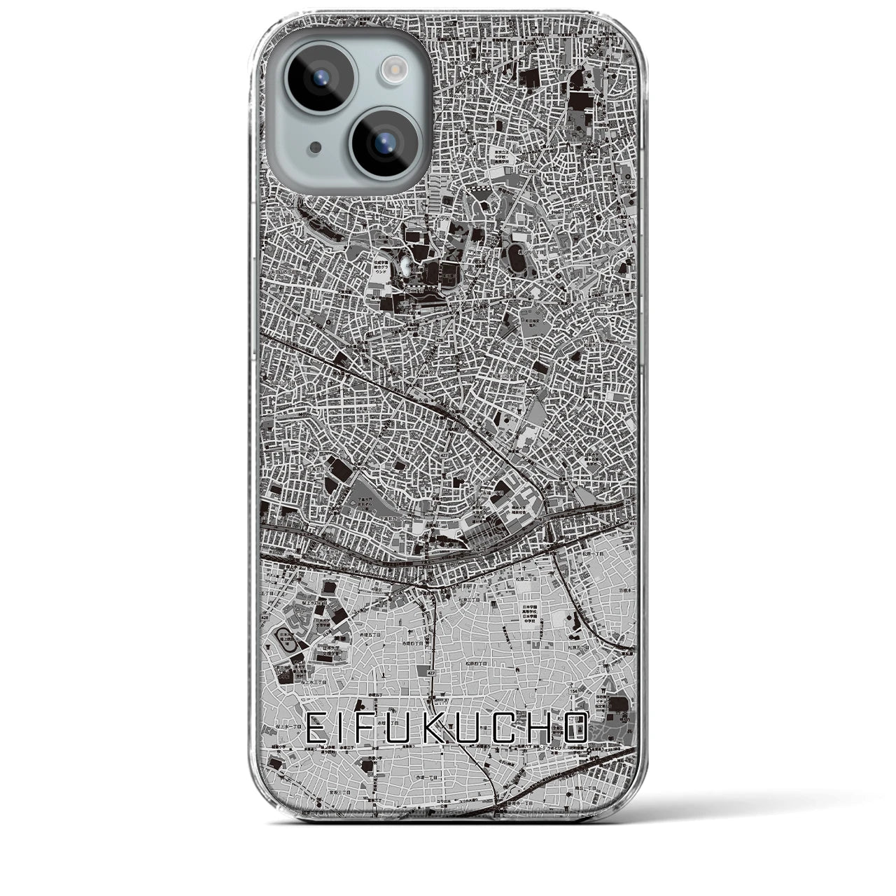 【永福町(東京都)】地図柄iPhoneケース(クリアタイプ)