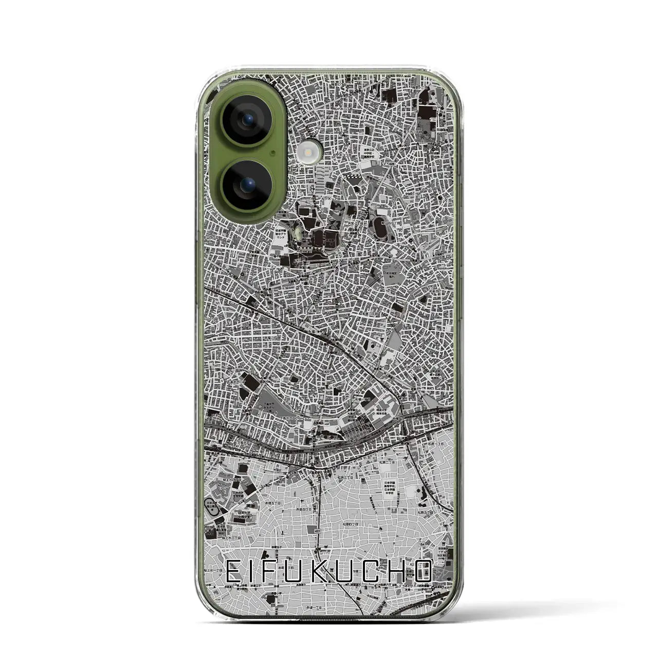 【永福町(東京都)】地図柄iPhoneケース(クリアタイプ)モノトーン・iPhone 17 Pro Max 用