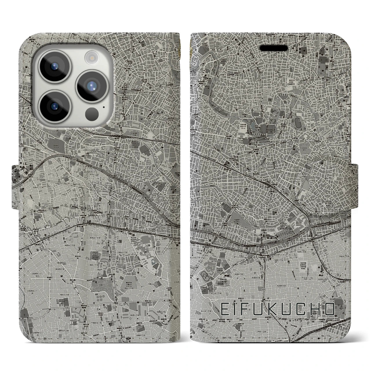 【永福町(東京都)】地図柄iPhoneケース(手帳タイプ)