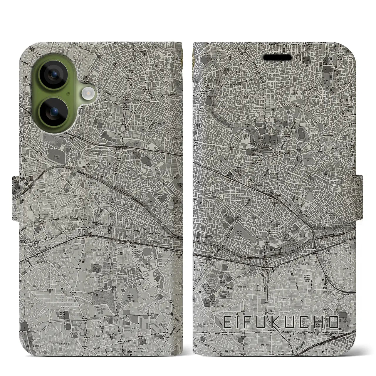 【永福町(東京都)】地図柄iPhoneケース(手帳タイプ)