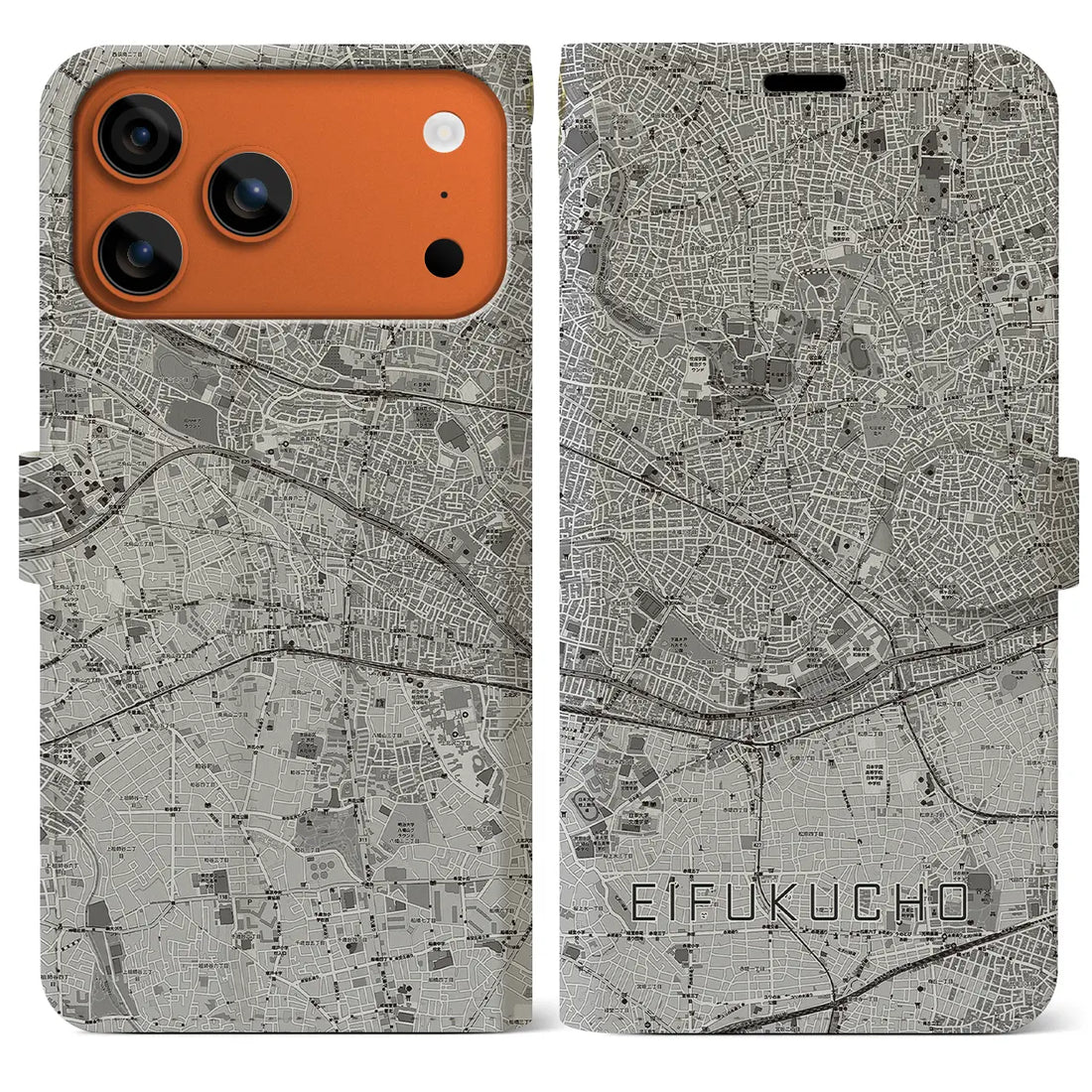 【永福町(東京都)】地図柄iPhoneケース(手帳タイプ)