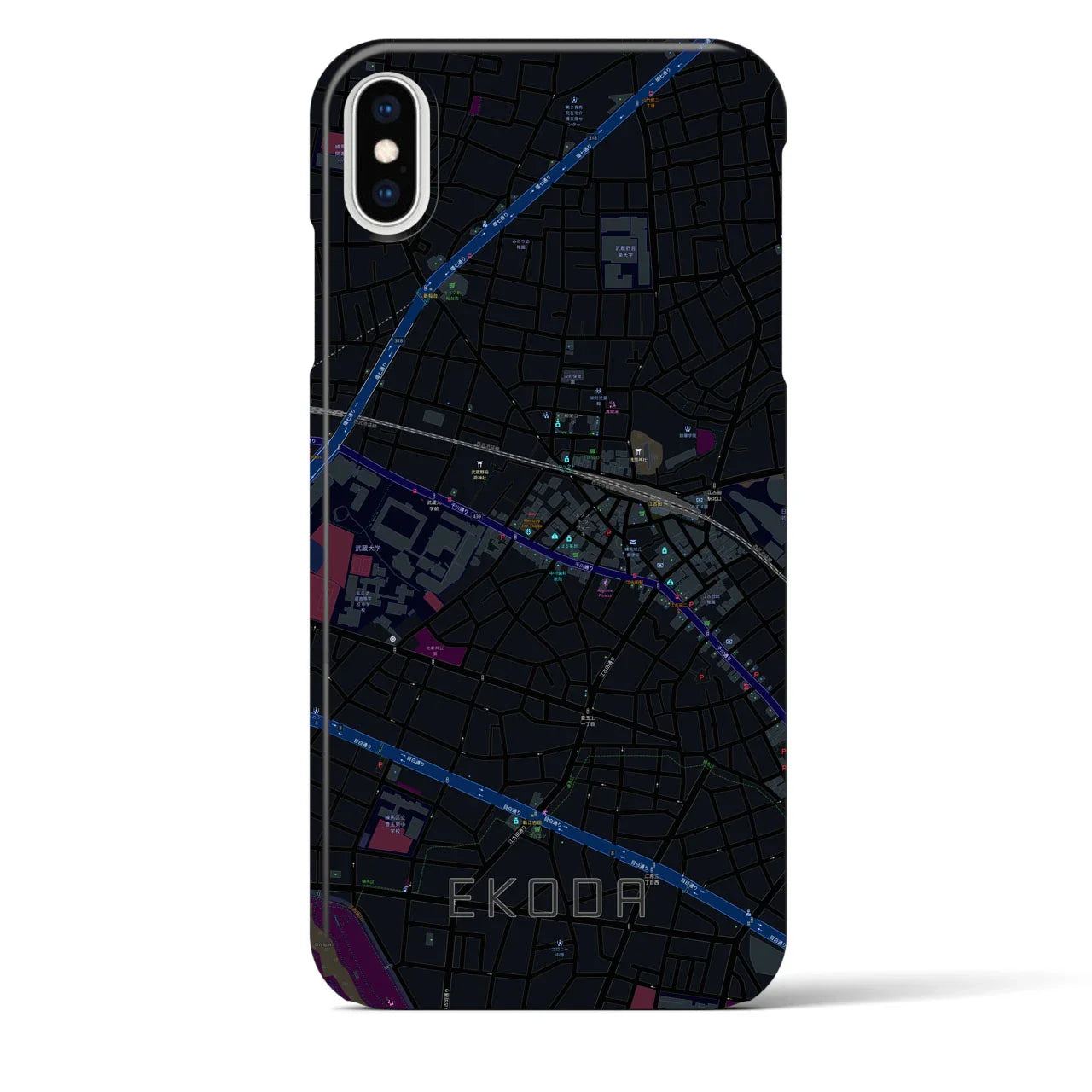 【江古田(東京都)】地図柄iPhoneケース(バックカバータイプ)