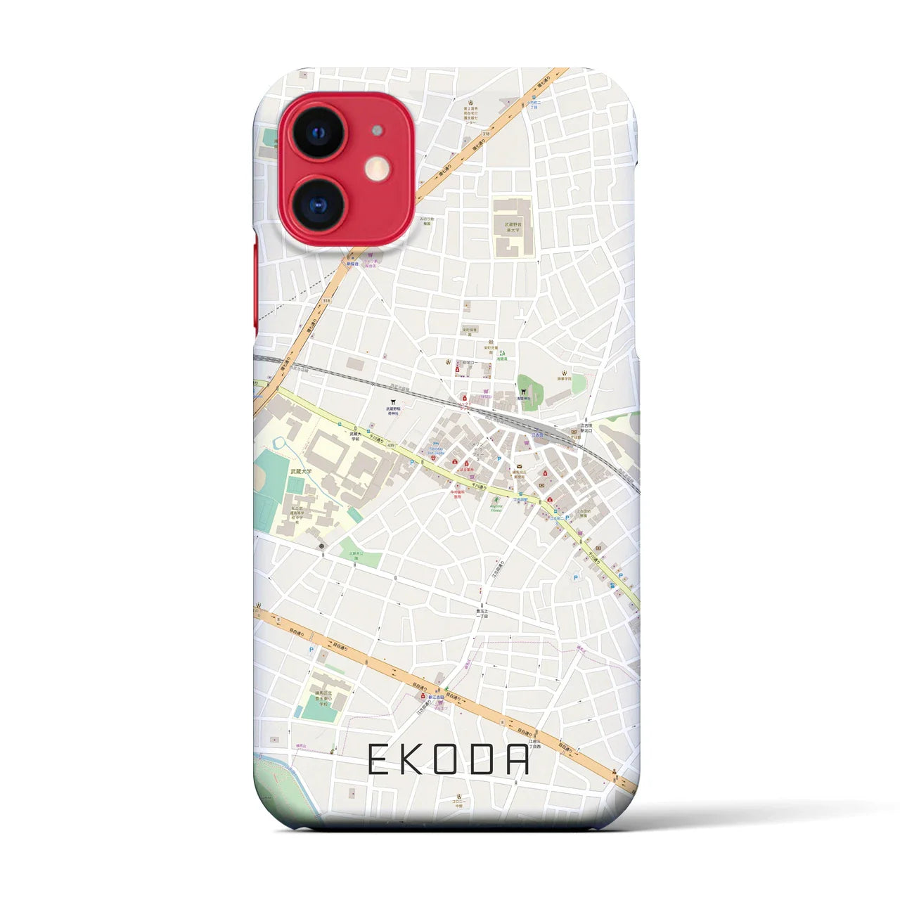 【江古田(東京都)】地図柄iPhoneケース(バックカバータイプ)