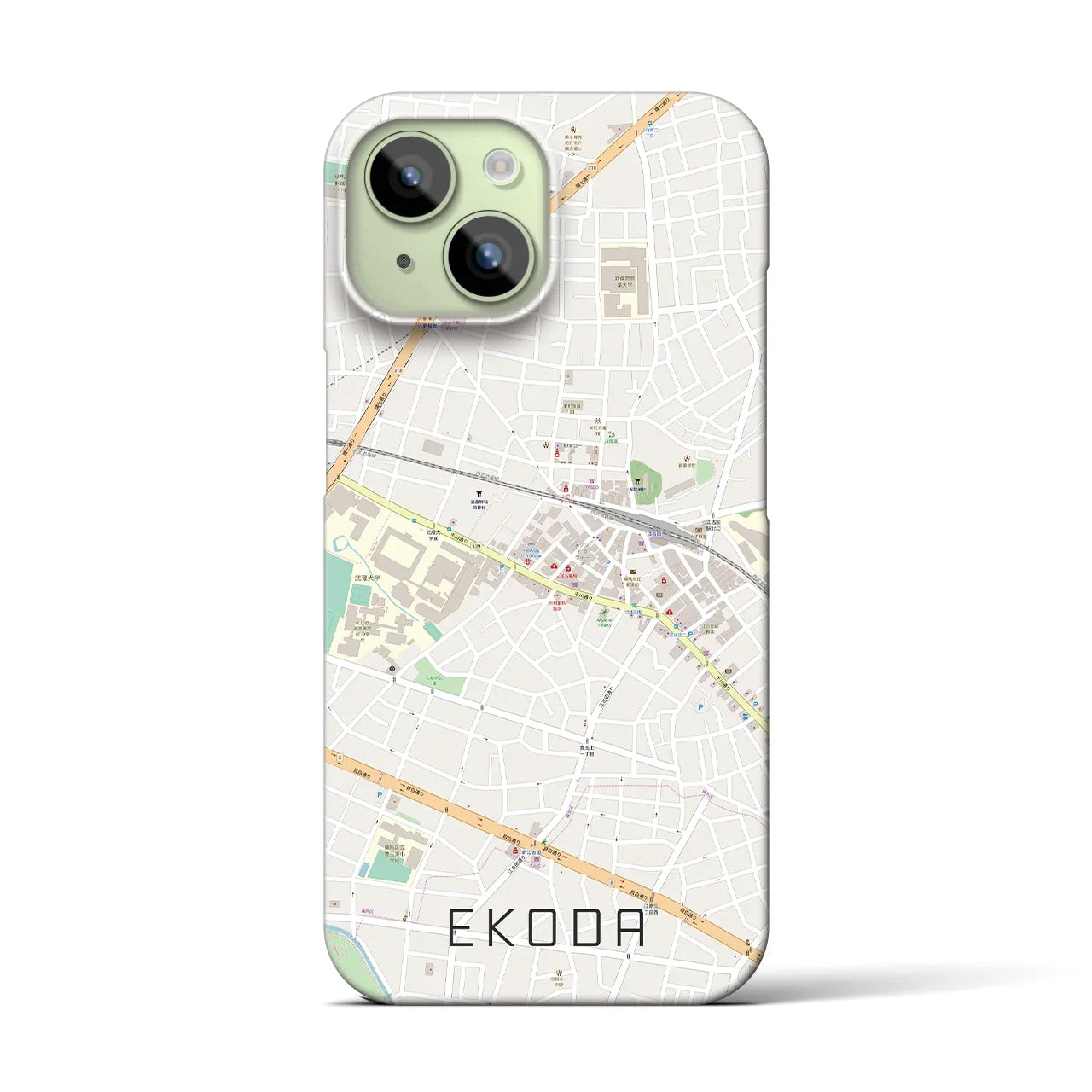 【江古田(東京都)】地図柄iPhoneケース(バックカバータイプ)