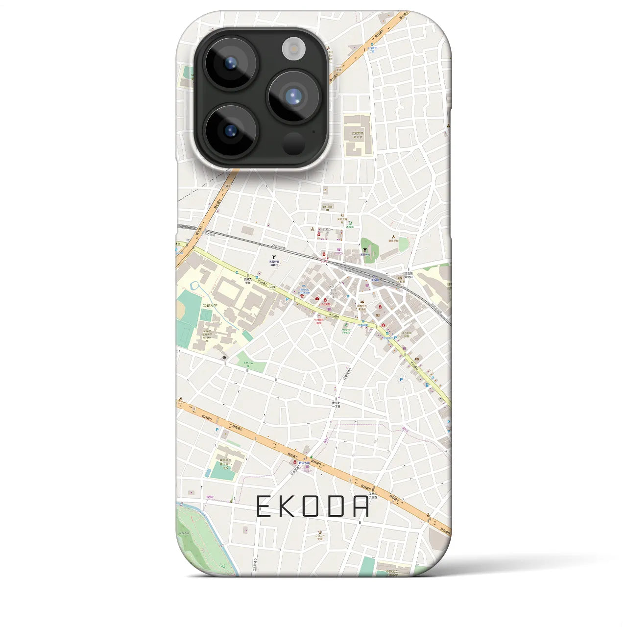 【江古田(東京都)】地図柄iPhoneケース(バックカバータイプ)