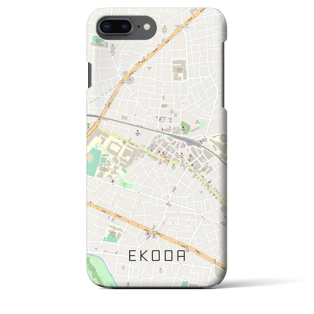 【江古田(東京都)】地図柄iPhoneケース(バックカバータイプ)