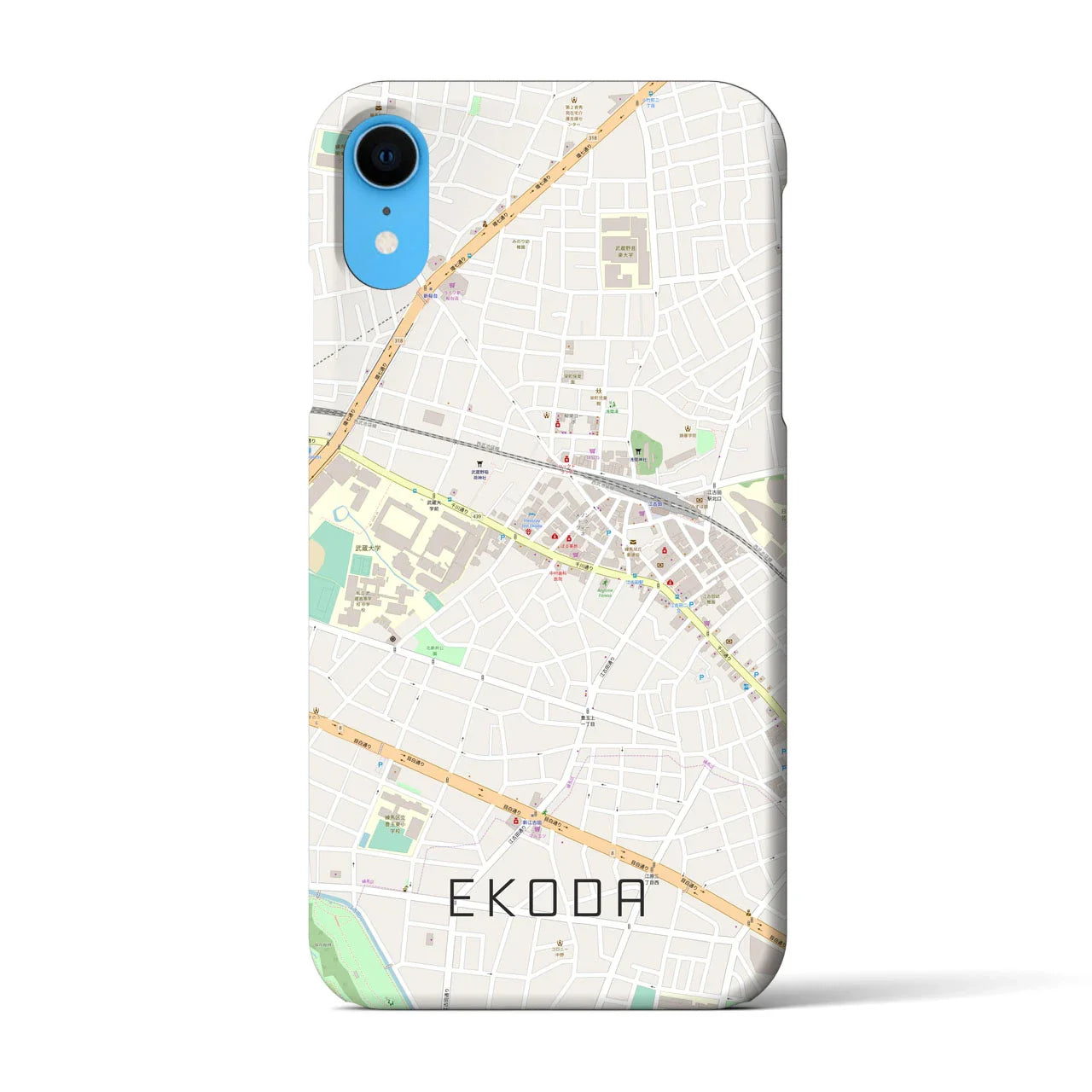 【江古田(東京都)】地図柄iPhoneケース(バックカバータイプ)