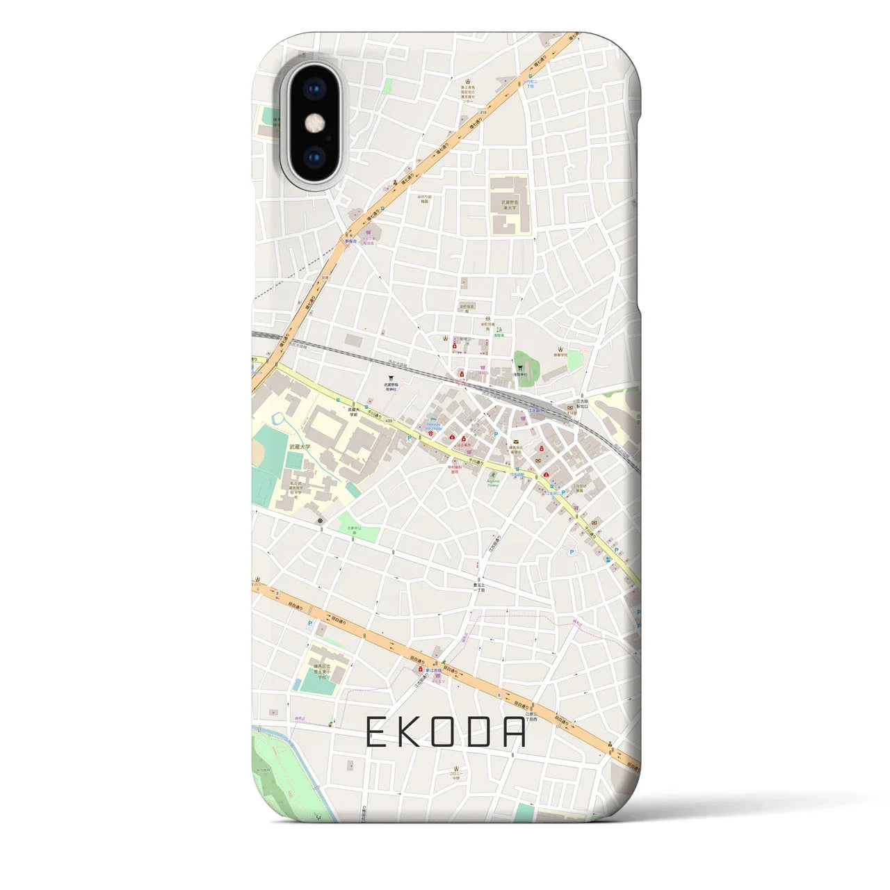 【江古田(東京都)】地図柄iPhoneケース(バックカバータイプ)