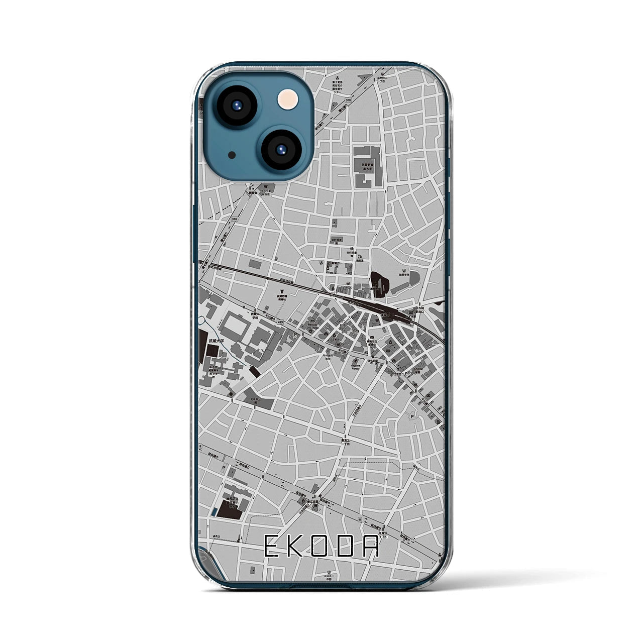 【江古田(東京都)】地図柄iPhoneケース(クリアタイプ)