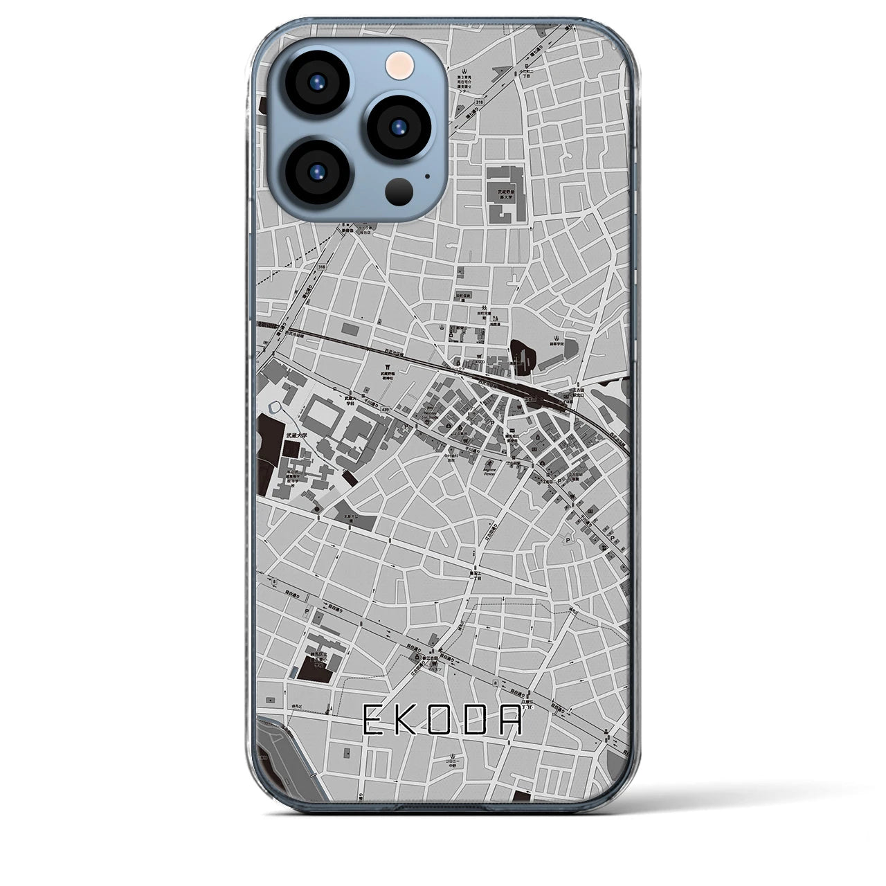 【江古田(東京都)】地図柄iPhoneケース(クリアタイプ)