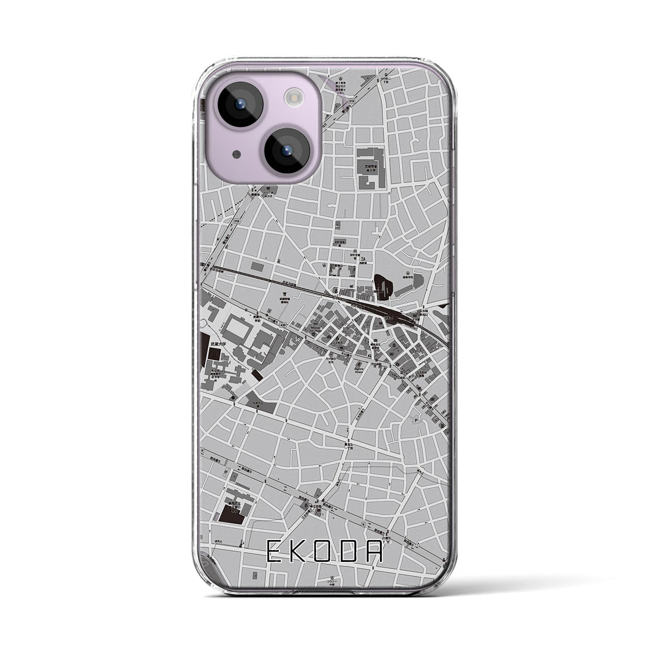 【江古田(東京都)】地図柄iPhoneケース(クリアタイプ)