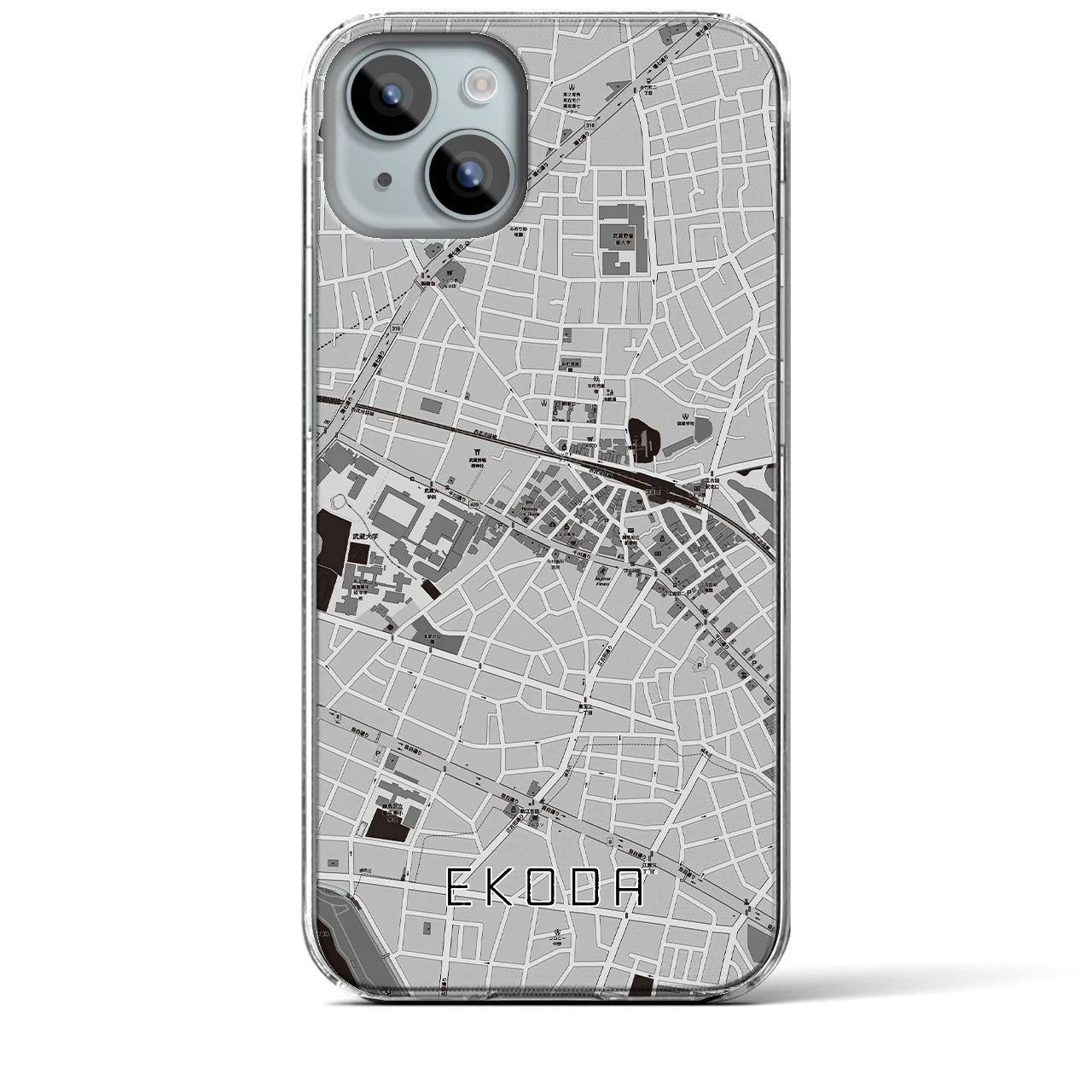 【江古田(東京都)】地図柄iPhoneケース(クリアタイプ)