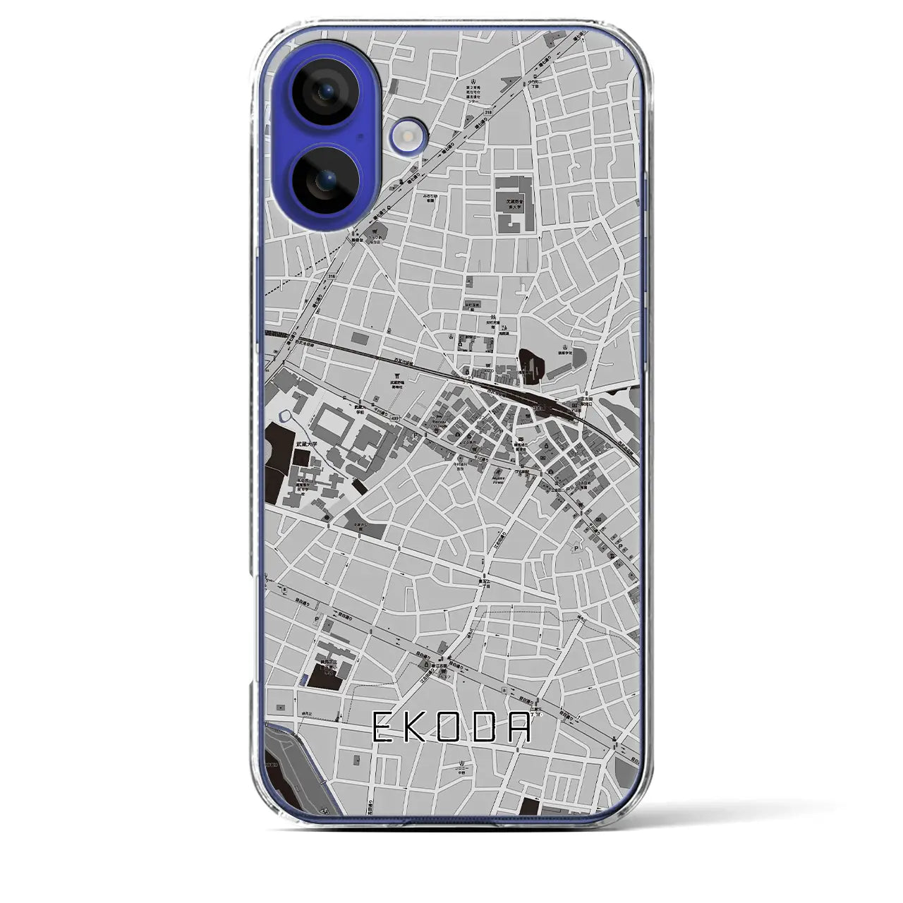 【江古田(東京都)】地図柄iPhoneケース(クリアタイプ)