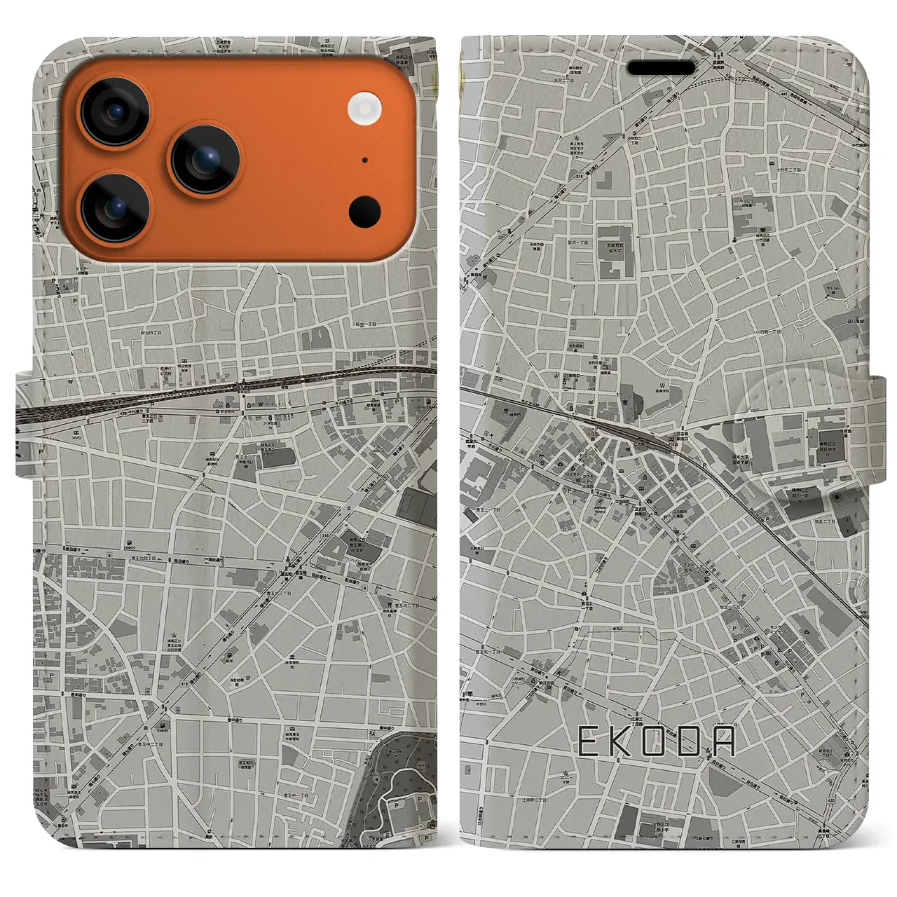 【江古田(東京都)】地図柄iPhoneケース(手帳タイプ)