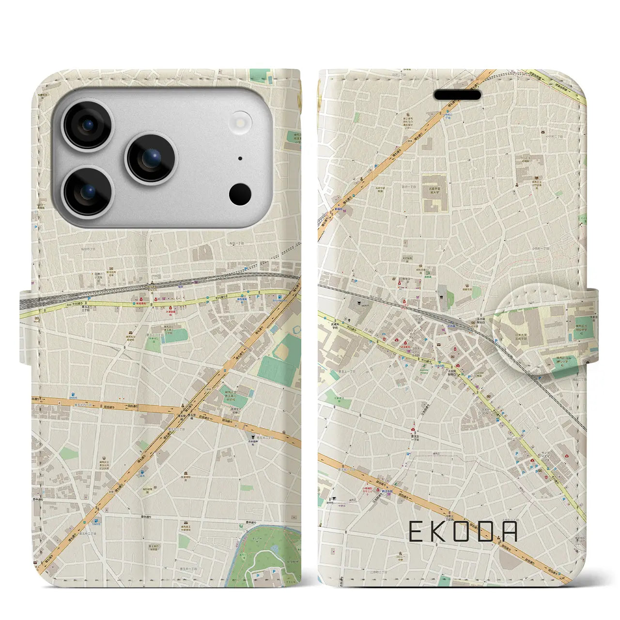 【江古田(東京都)】地図柄iPhoneケース(手帳タイプ)