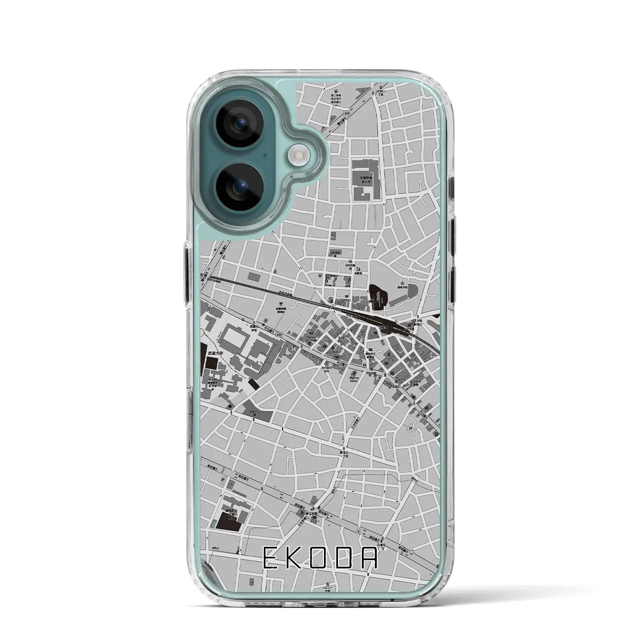 【江古田(東京都)】地図柄iPhoneケース(MagSafeタイプ)モノトーン・iPhone 16 Pro 用