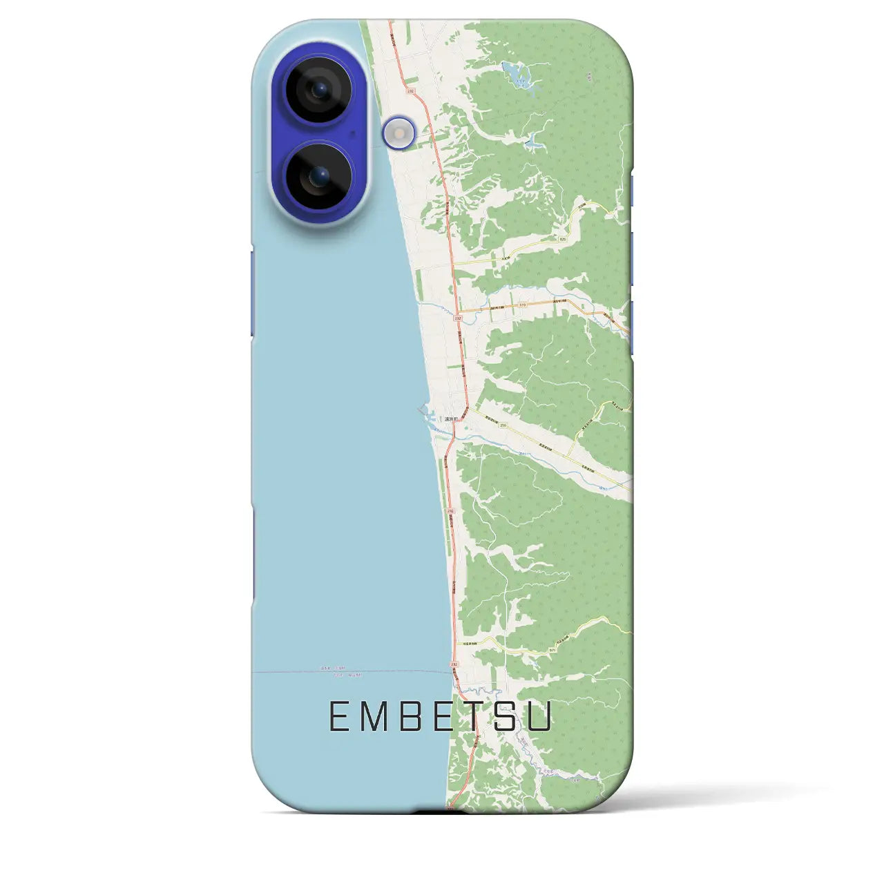 【遠別(北海道)】地図柄iPhoneケース(バックカバータイプ)ブラック・iPhone 16 Pro Max 用