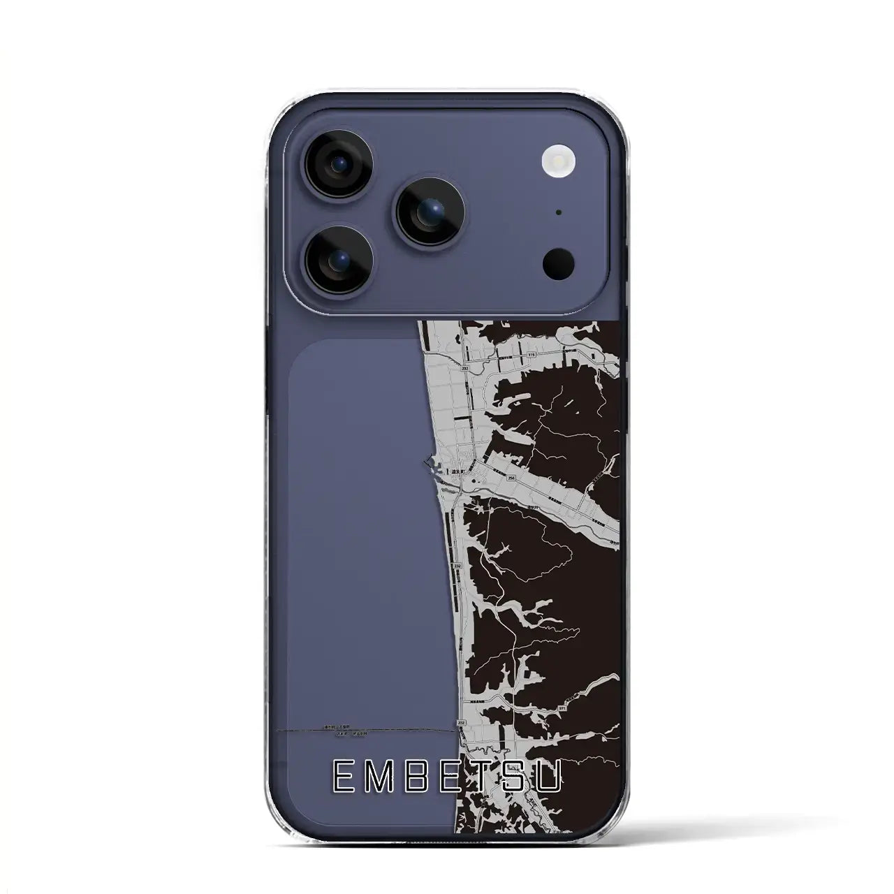 【遠別(北海道)】地図柄iPhoneケース(クリアタイプ)モノトーン・iPhone 17 Pro Max 用