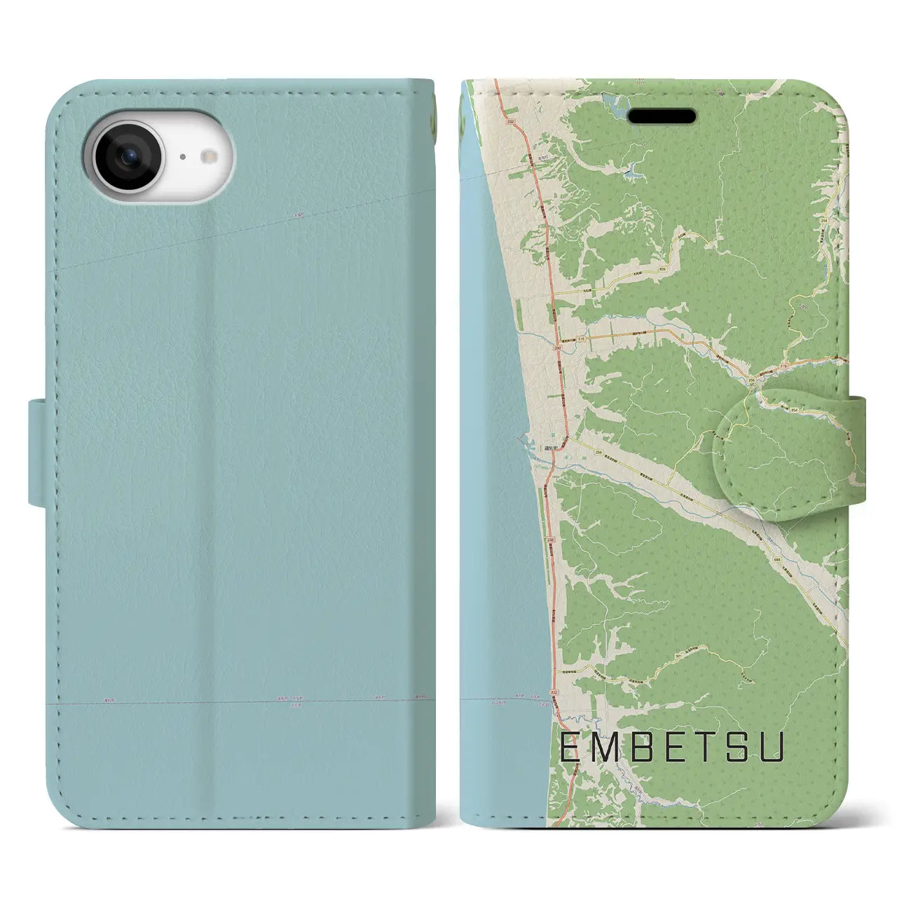 【遠別(北海道)】地図柄iPhoneケース(手帳タイプ)