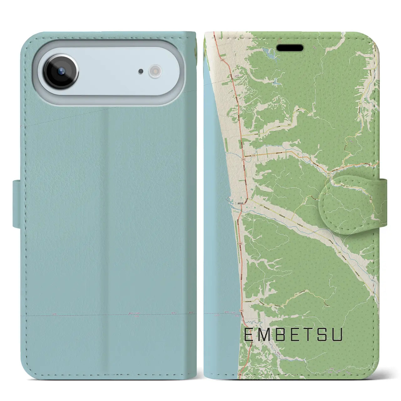 【遠別(北海道)】地図柄iPhoneケース(手帳タイプ)