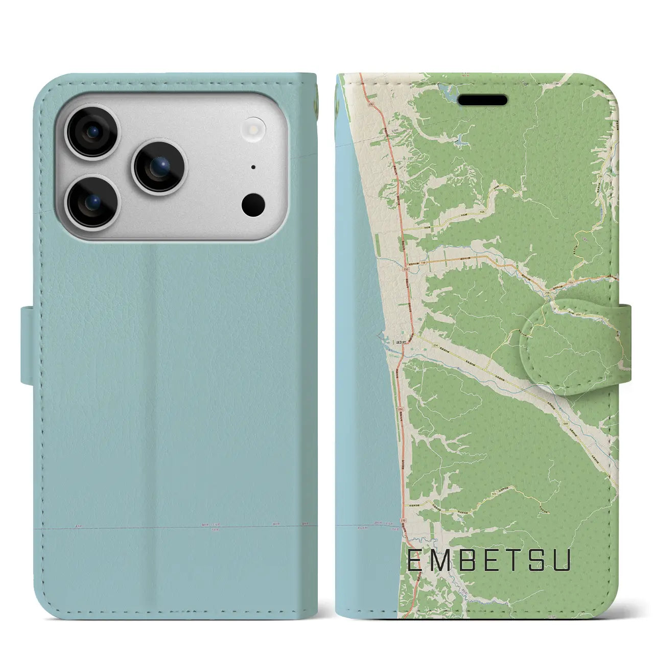 【遠別(北海道)】地図柄iPhoneケース(手帳タイプ)