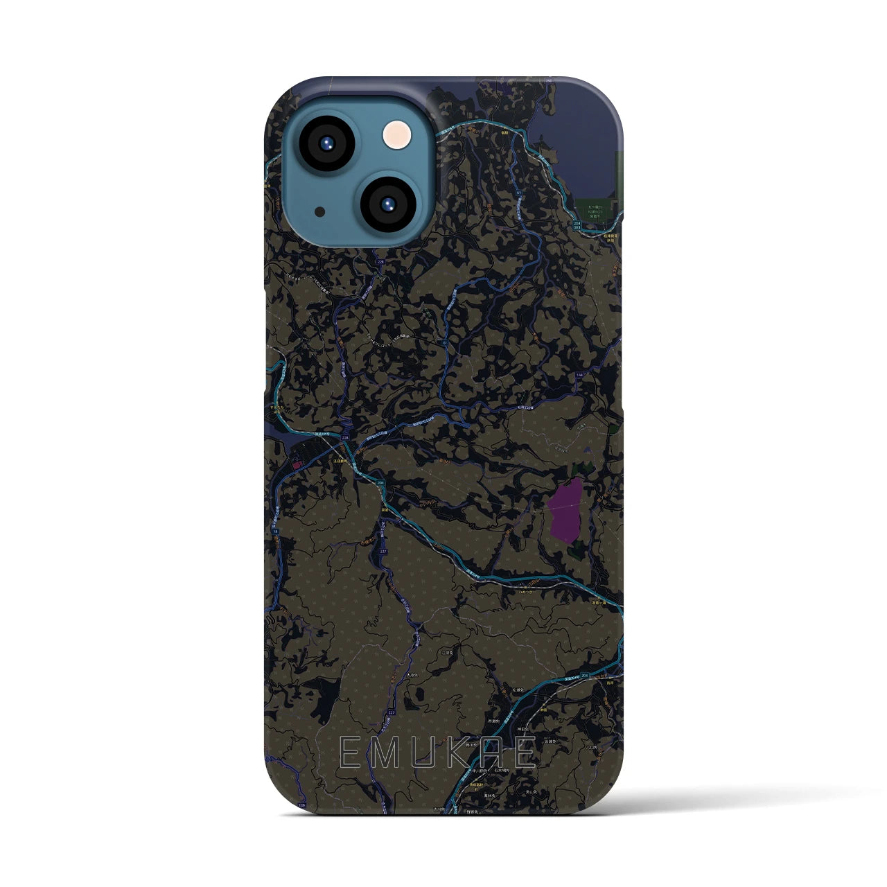 【江迎(長崎県)】地図柄iPhoneケース(バックカバータイプ)