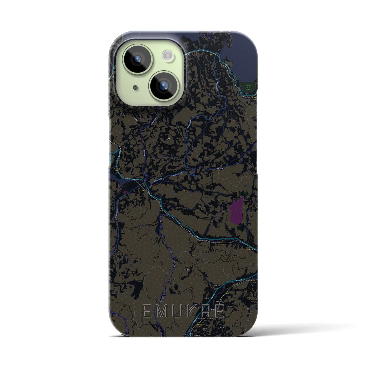 【江迎(長崎県)】地図柄iPhoneケース(バックカバータイプ)