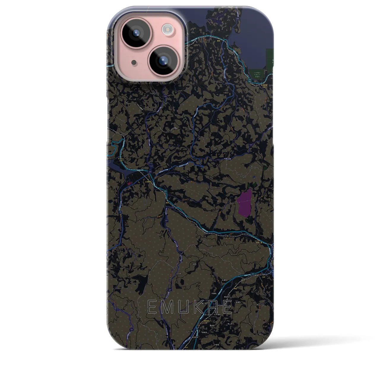 【江迎(長崎県)】地図柄iPhoneケース(バックカバータイプ)