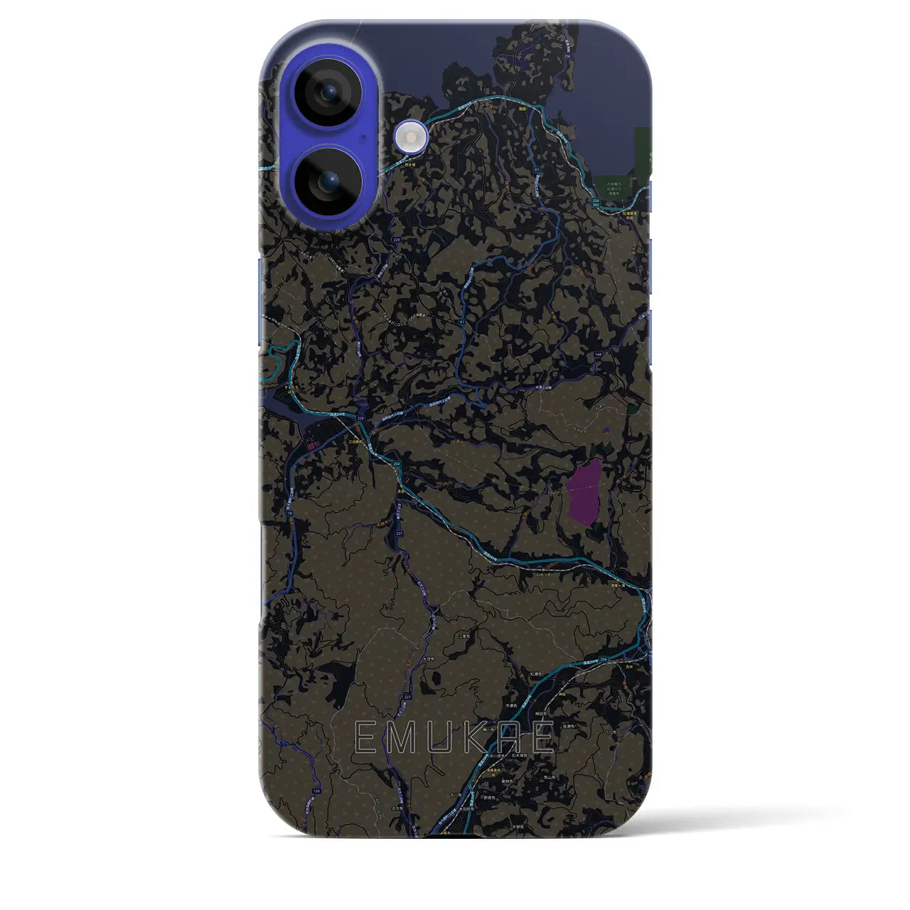 【江迎(長崎県)】地図柄iPhoneケース(バックカバータイプ)