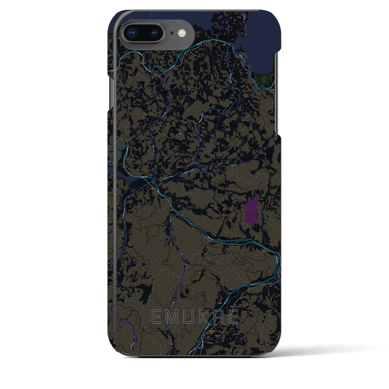 【江迎(長崎県)】地図柄iPhoneケース(バックカバータイプ)