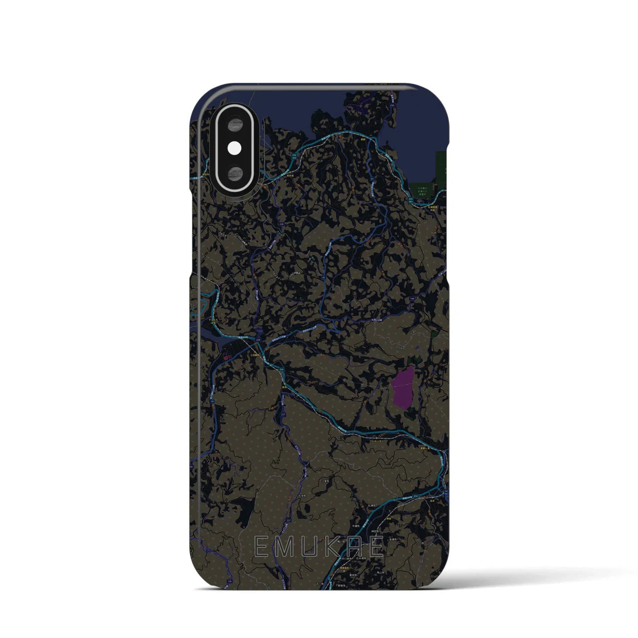 【江迎(長崎県)】地図柄iPhoneケース(バックカバータイプ)