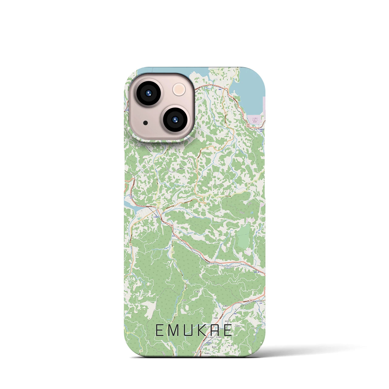 【江迎(長崎県)】地図柄iPhoneケース(バックカバータイプ)