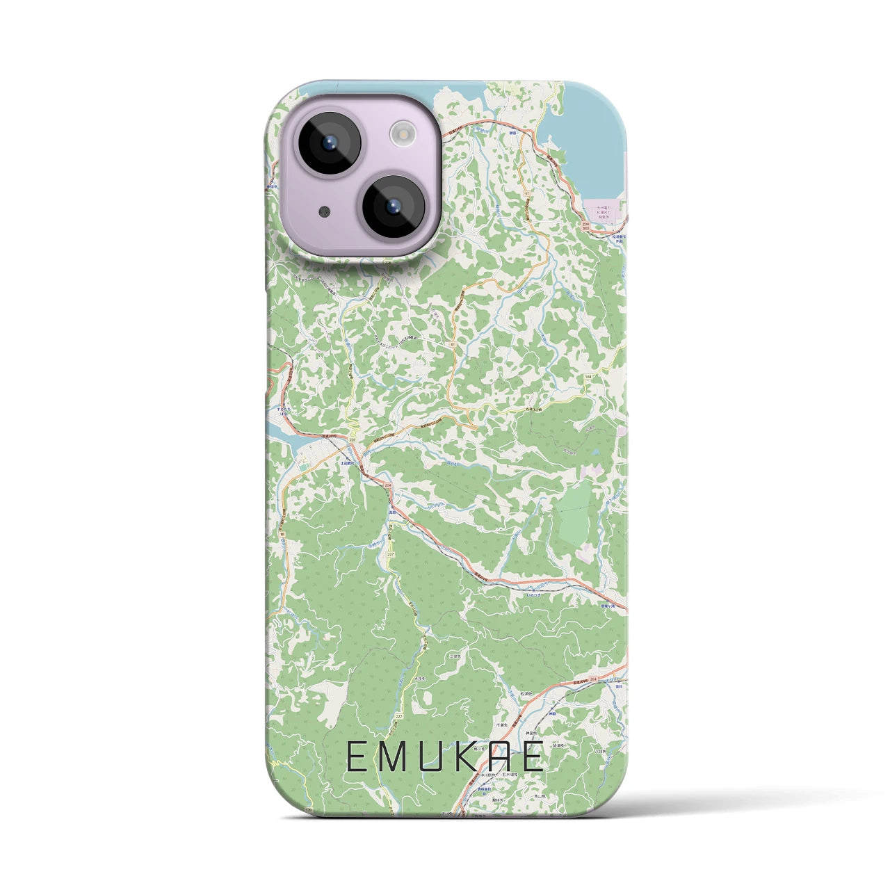 【江迎(長崎県)】地図柄iPhoneケース(バックカバータイプ)
