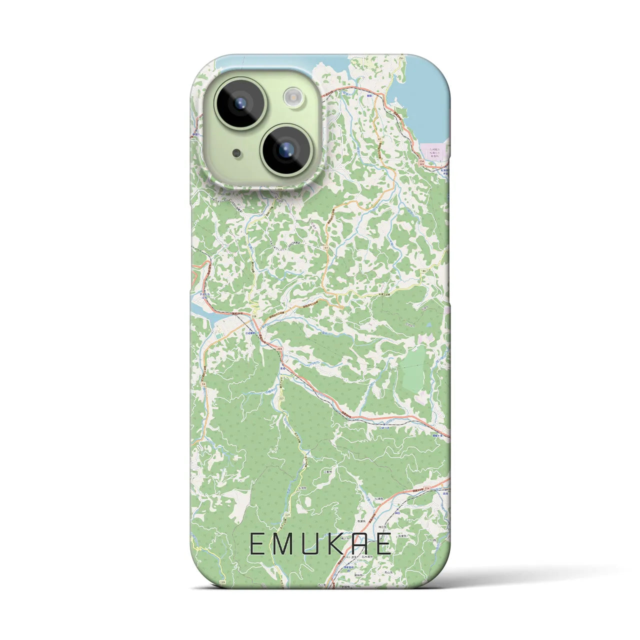 【江迎(長崎県)】地図柄iPhoneケース(バックカバータイプ)