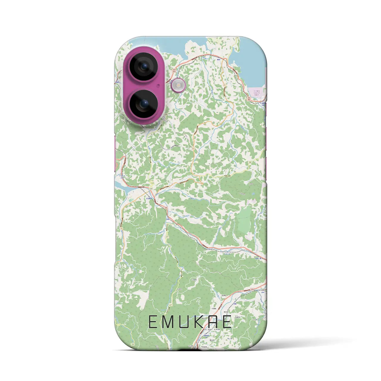 【江迎(長崎県)】地図柄iPhoneケース(バックカバータイプ)