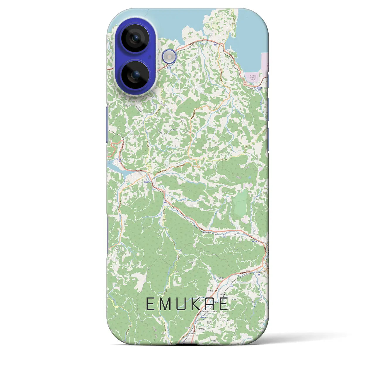 【江迎(長崎県)】地図柄iPhoneケース(バックカバータイプ)