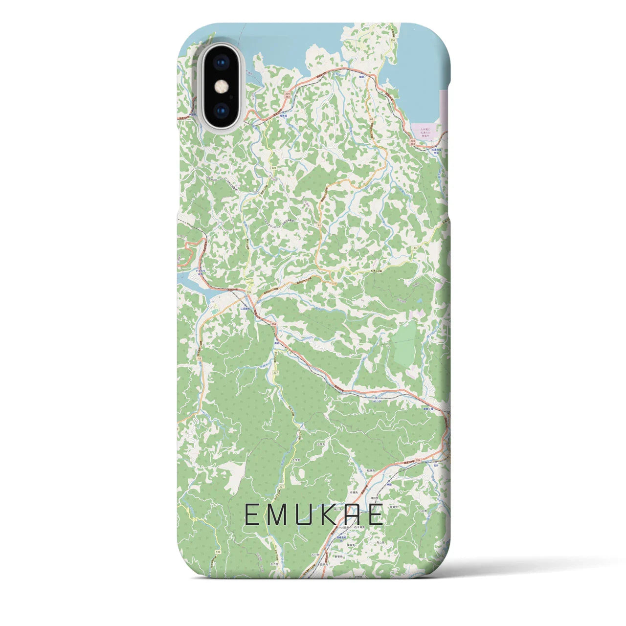 【江迎(長崎県)】地図柄iPhoneケース(バックカバータイプ)