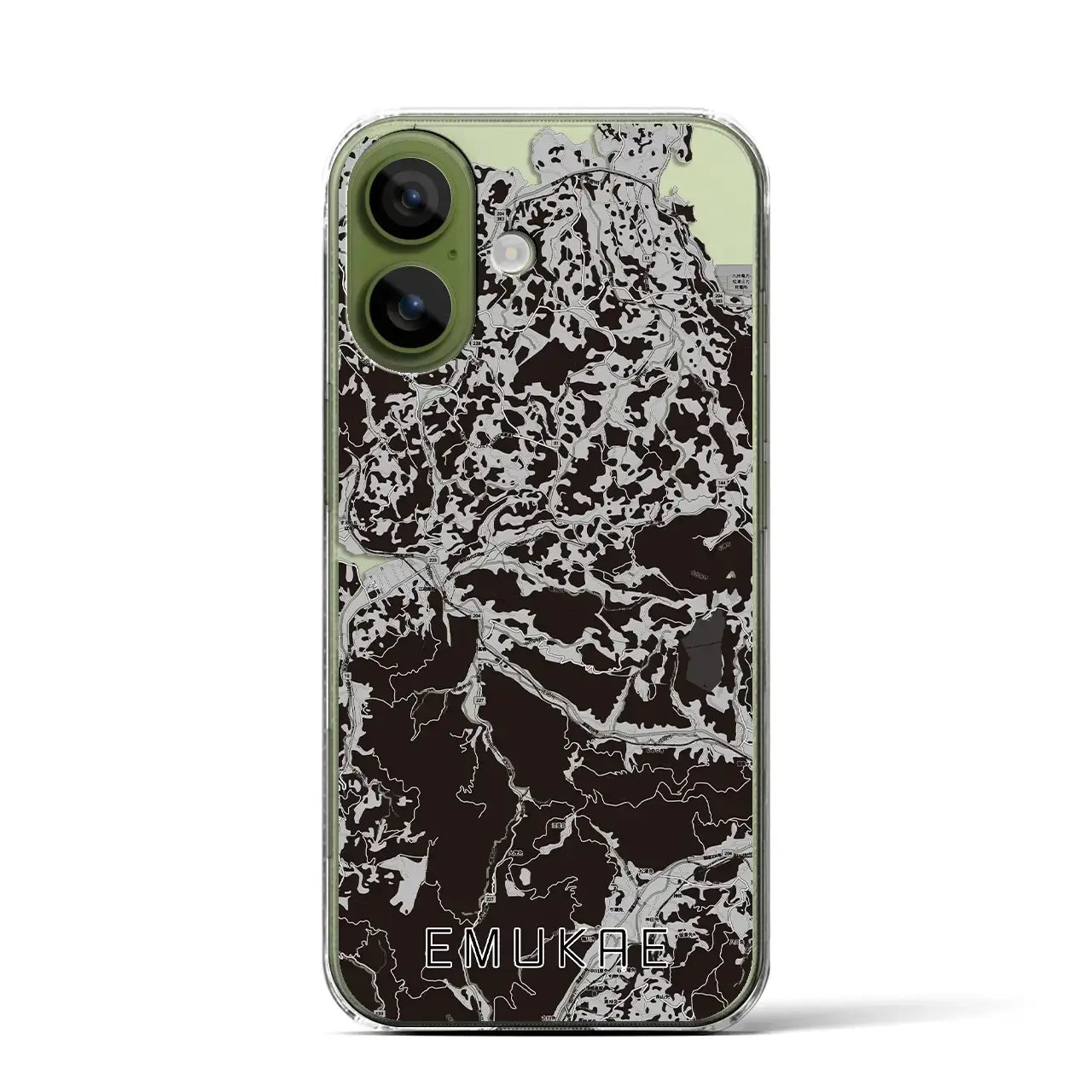 【江迎(長崎県)】地図柄iPhoneケース(クリアタイプ)モノトーン・iPhone 17 Pro Max 用